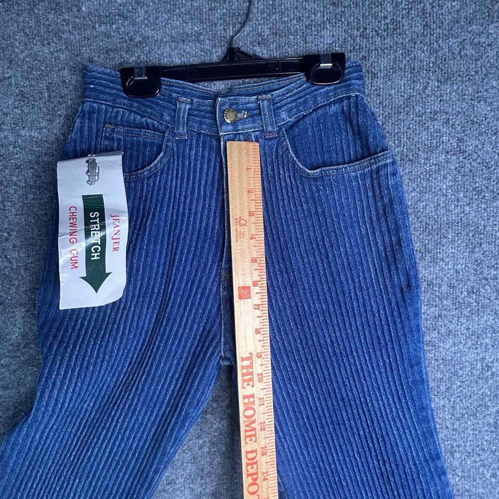 Vintage Jeanjer High Waist Jeans Stretch Tapered Ankle Zip Size 7 Cotton Rare - Picture 10 of 12